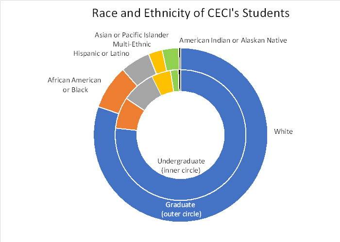 CECI students by race or ethnicity